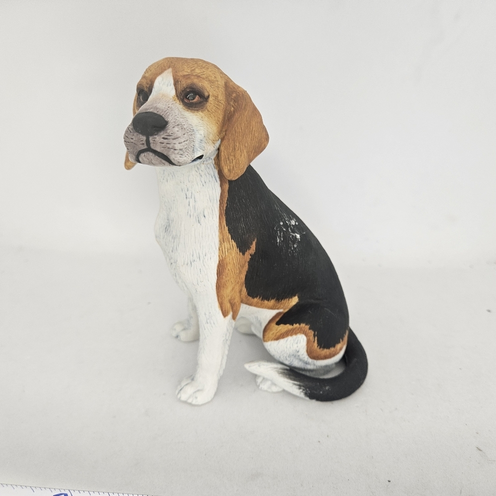 Andrea by Sadek Beagle Dog Bisque Porcelain Japan Hand Painted Some Issues Used.